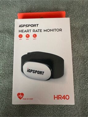 HR40 Black and White Heart Rate Monitor Chest Strap
